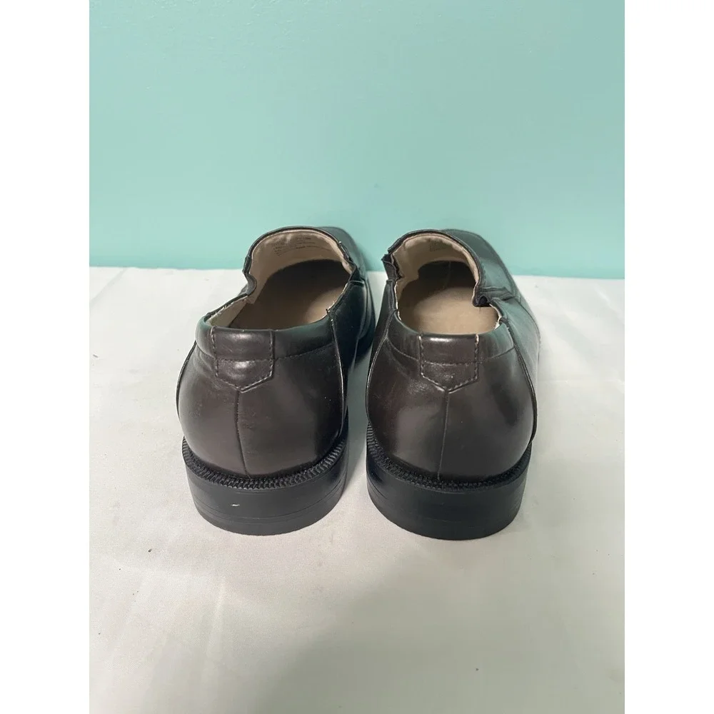 Bass & Co. Men's Slip On Sutton Oxford Leather Shoe Mahogany Brown Size 12 S-445